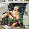 "ONE PIECE" Pattern Warm Blanket Flannel Soft for Sofa, Bed, Picnic and Travel