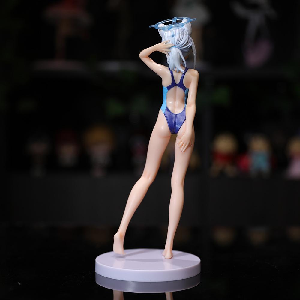 23CM Anime Game Azur Lane Sunaokami Shiroko Swimsuit Deadpool Anime Model Plaything Standing Posture Present Collection Action Figure