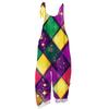 Women's Casual Jumpsuit Sleeveless Carnival Mask Print Loose Retro Overalls Jumpsuit