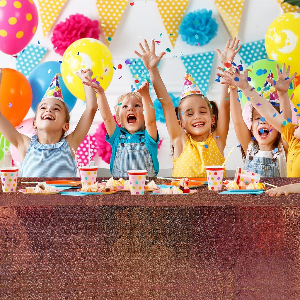 Fețe de masă din plastic iridescent, strălucitoare, de unică folosință, cu laser, dreptunghiulare, huse pentru petrecere, decorațiuni de nuntă și ziua de naștere