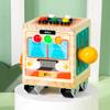 Bus Design Wooden Steering Wheel Color Buttons Children Puzzle Toys With Lights