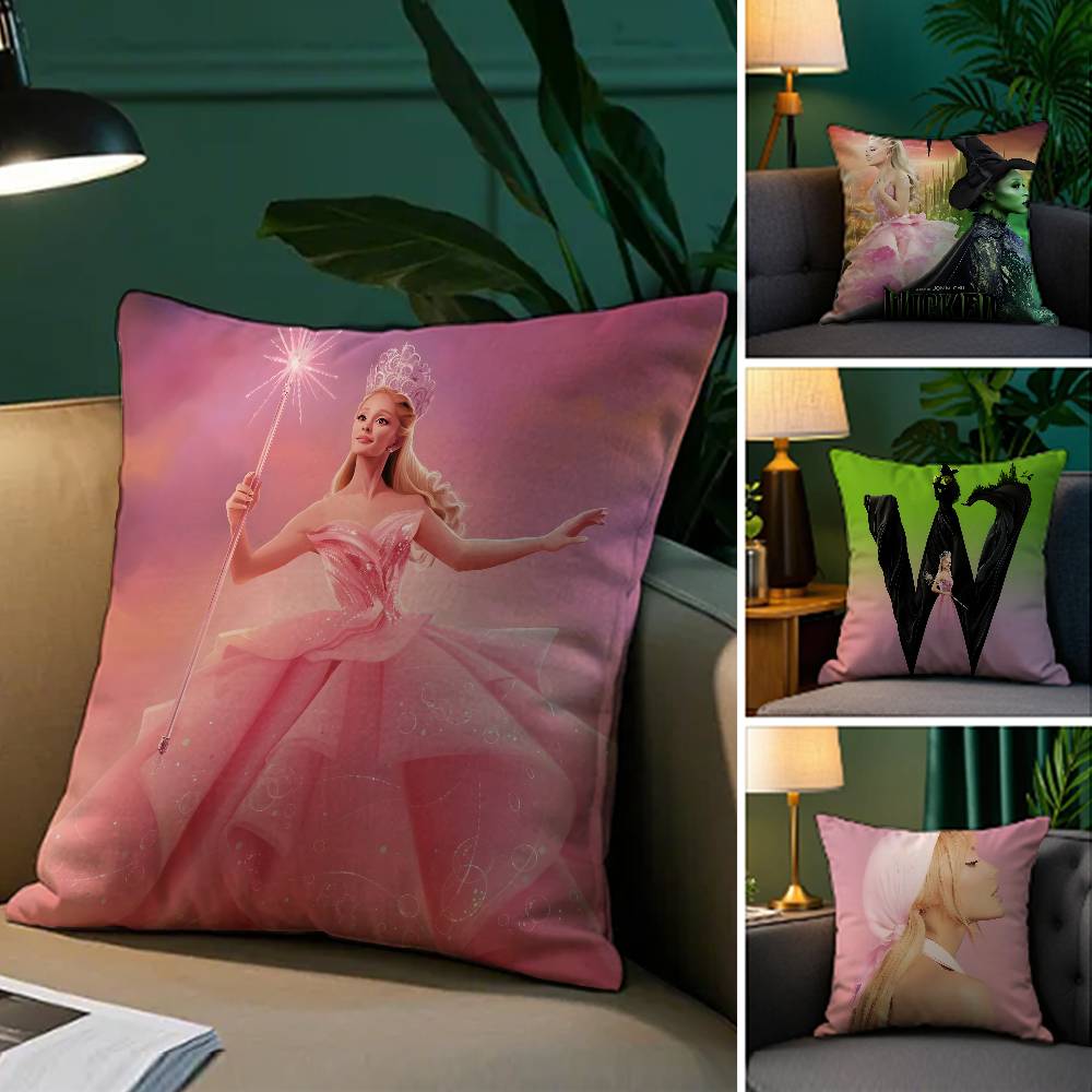 Fantasy Musical Film W-Wicked-MT Pillow Case Comfort Sofa Bed Silky elegant Invisible zipper Decorative cushion cover