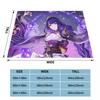 Raiden Shogun Beelzebul Anime Blankets Flannel Genshin Impact Inazuma Lightweight Thin Throw Blanket for Bed Bedspread