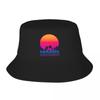 80s Vaporwave Retro Palm Trees Sunset Racerback Fisherman Caps Bucket Hat Sun Beach Visor Caps