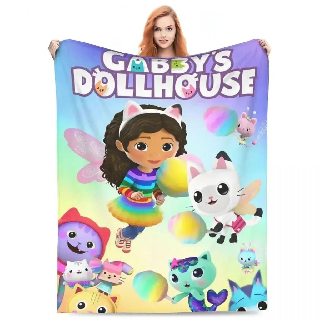 Cute G-Gabbys Girl Dollhouse Blankets Fleece Spring/Autumn Magic House Breathable Soft Throw Blanket for Bed Couch Rug Piece