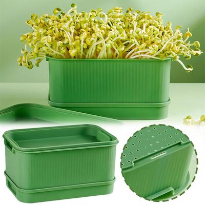 Sprouting Tray,Plastic Grow Nursery Pots,Stackable Bean-Sprout Growing Box With Drain Holes,Multifunctional Plant Nurserys Tray