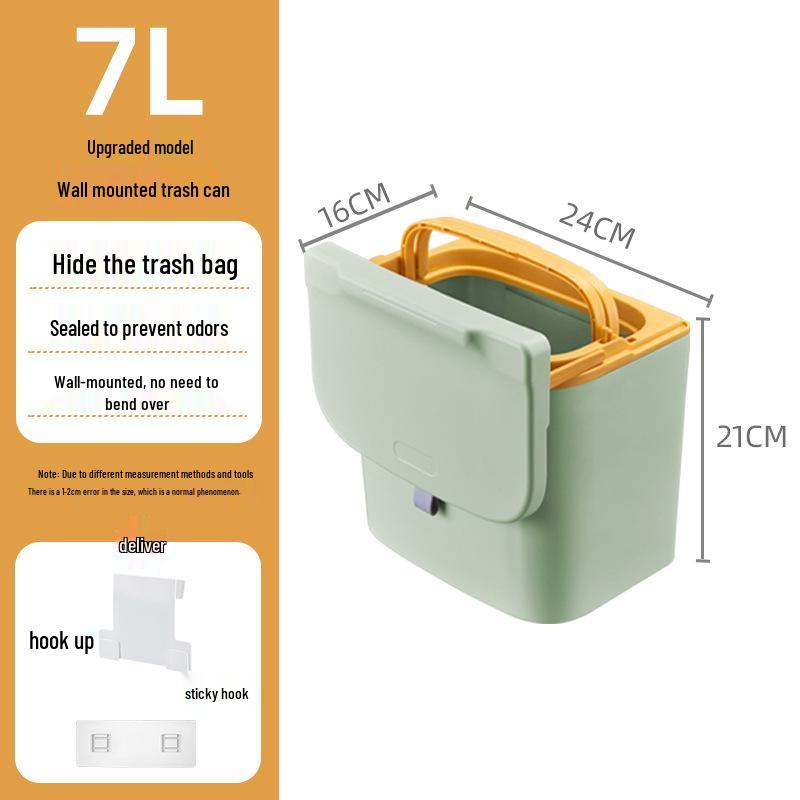 Ścienny Kosz na Śmieci do Łazienki z Pokrywką, Duża Pojemność do Przechowywania Odpadów z Kuchni i Papieru Toaletowego