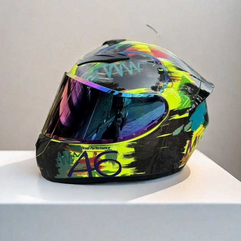 New Locomotive Motorcycle Men's and Women's 3c Full Helmet Motorcycle Personalized Handsome Safety Helmet Winter Windshield Helmet