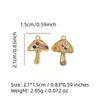 Multicolor Zirconia Mushroom Charms Golden Plated Copper Jewelry DIY Parts