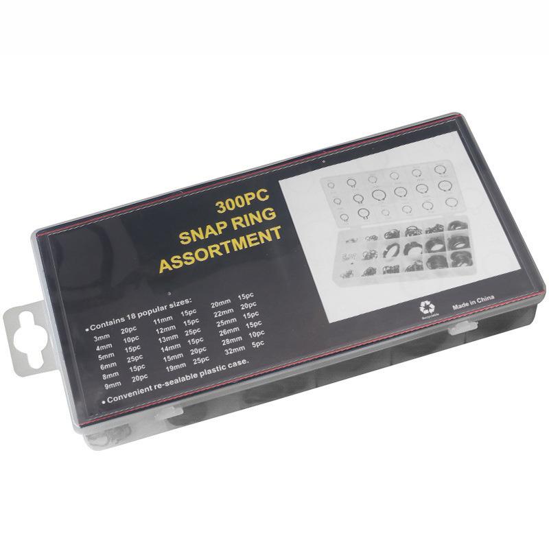 300 ks černě oxidované uhlíkové oceli pojistné kroužky typu C