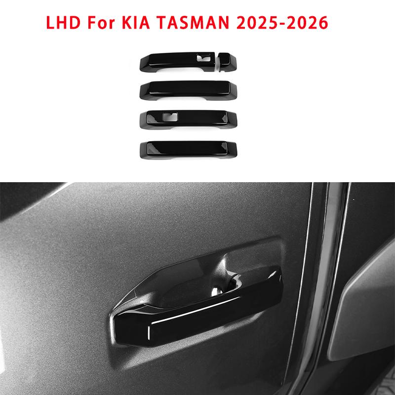 Car Touch-Style Exterior Door Handle in Carbon Fibre Black ABS Material For KIA TASMAN 2025-2026 Left-hand Drive Exterior Trim чёрный