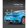 1/32 Scale Porsche 911 Turbo S Diecast Metal Model Toy Sports Car with Sound And Light For Kids Adults