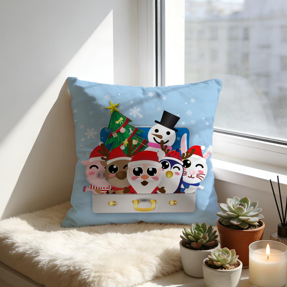 Süßer Weihnachts Kissenbezug Gemütliches Samt Kissen Weiches Warmes Kissen Für Sofa Bett