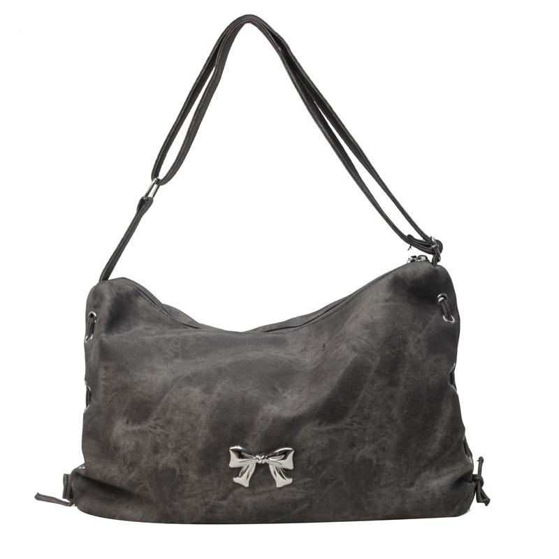 

Большая вместительная сумка-тоут, женская кожаная сумка через плечо с бантом, сумка через плечо чёрный