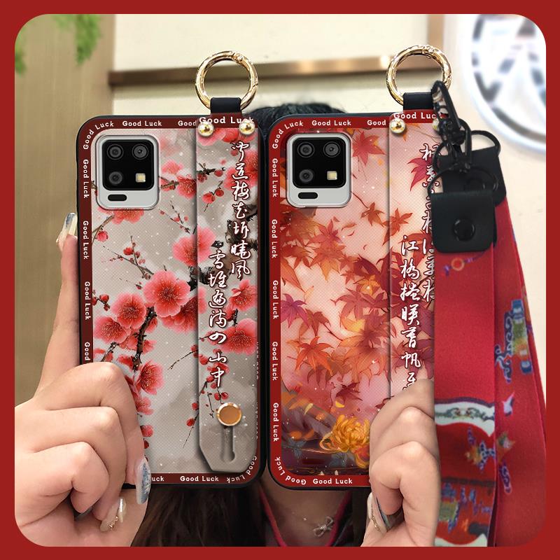 Silicone For Mom Phone Case For Sharp Aquos Zero6/Aquos Air Waterproof Dirt-resistant Kickstand Anti-dust Wristband Ring