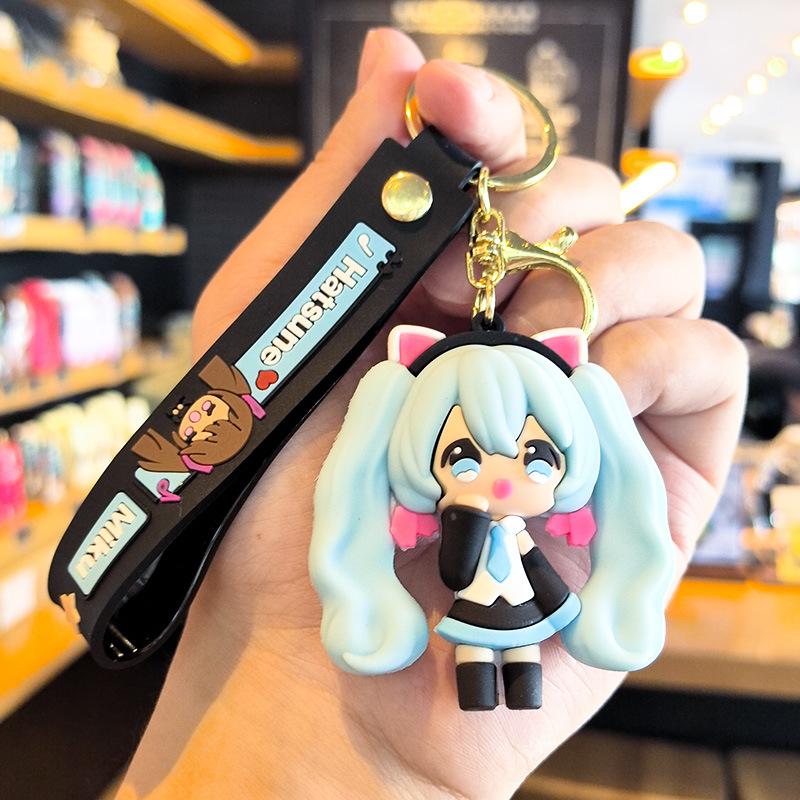 Hatsune Miku Keychain Anime Doll Bag Cartoon Small Decoration Accessories Car Key Chain Backpack Charm Christmas Gift