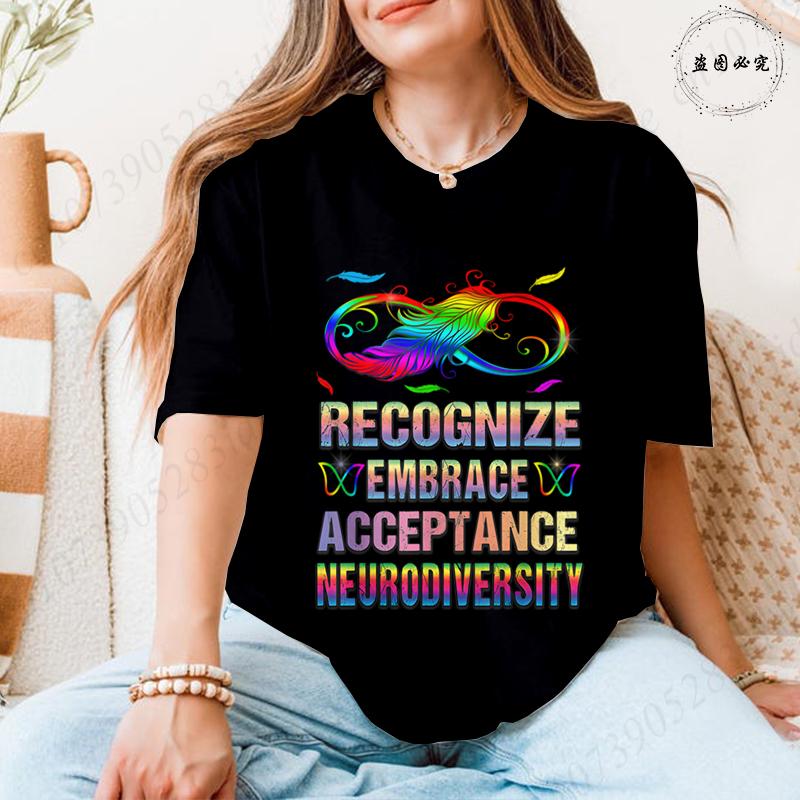 In A World Where You Can Be Anything Be Kind TShirt Women Autism Awareness Puzzle Tees Butterfly Feather Inspirational Tops