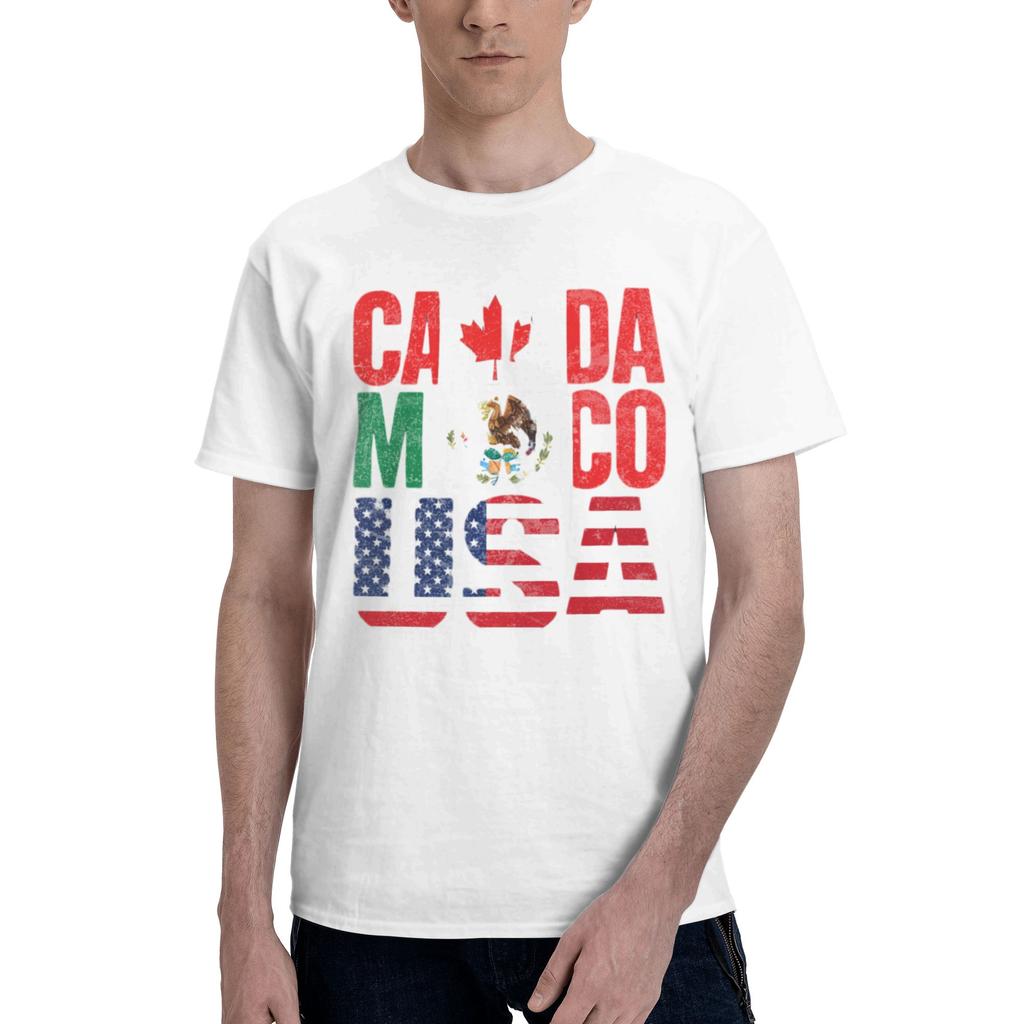 Custom 2026 Football Soccer Cups T Shirts Unisex 100 Cotton Tee Tops Usa Canada Mexico Tshirt Short Sleeve Tshirt