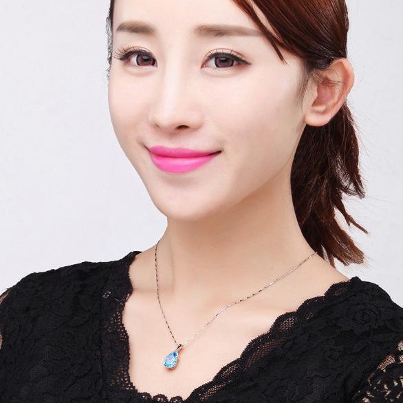 BELLA BOX Blue Water Shape Hot-selling Temperament Pendant Clavicle Chain For Women Wedding Jewelry