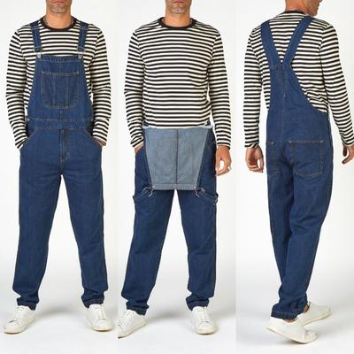 Herren-Denim-Latzhose in voller Länge, Jeans-Overalls, Hip-Hop-Jeans-Overalls für Männer