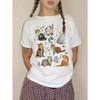Cute Cat Print T-Shirt Women's Crewneck Casual Short Sleeve T-Shirt Summer Streetwear Tops Fashion Tees