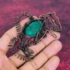 Faceted Zambian Emerald Gemstone Pendant Copper Wire Wrap Rabbit Handmade Jewelry