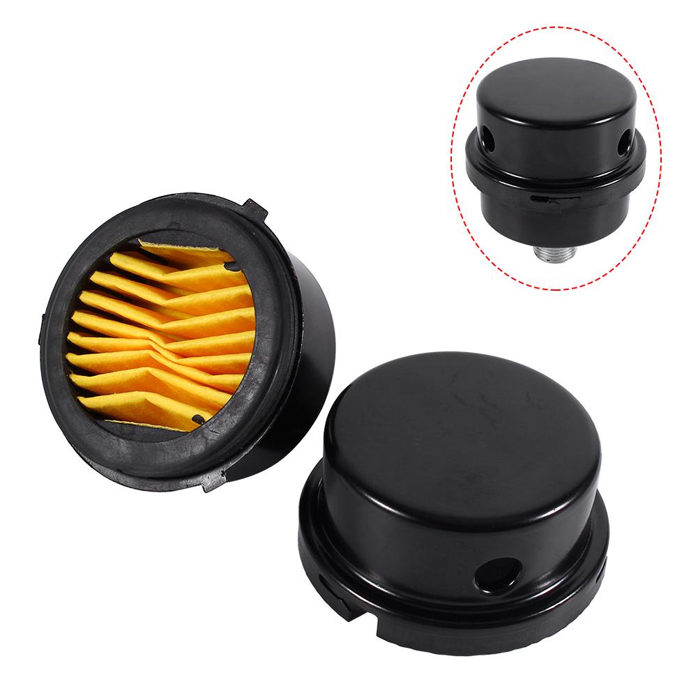 3/8\" 16Mm Thread Dia  Intake Filter Muffler Silencer Black Metal