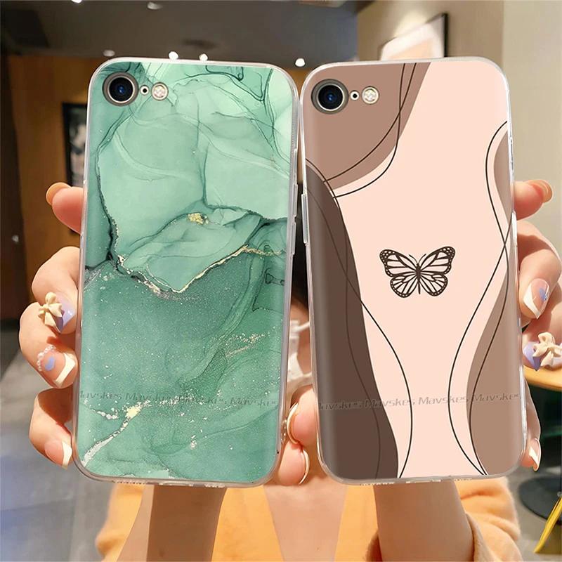 For iPhone SE 2020 Case Fashion Cartoon Soft TPU Back Cover For iPhone SE Clear Silicone Casing Protective Cases For iPhoneSE