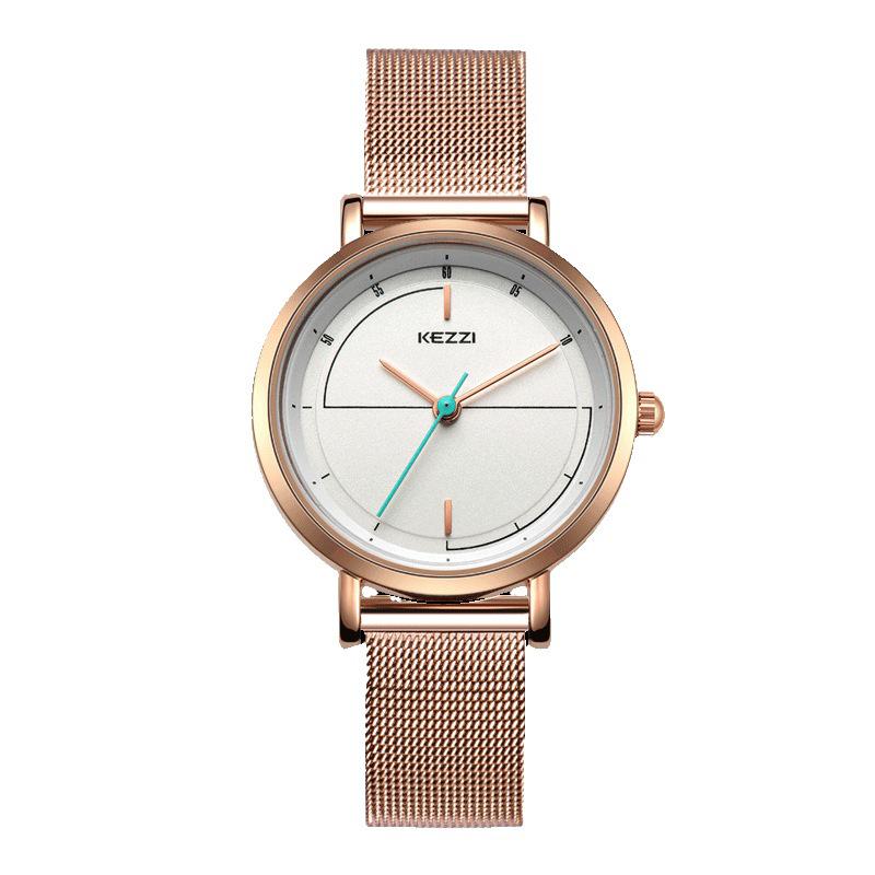 2023 Kezzi Minimalist French Niche Waterproof Couple Watches for Women, Mesh Band Pair