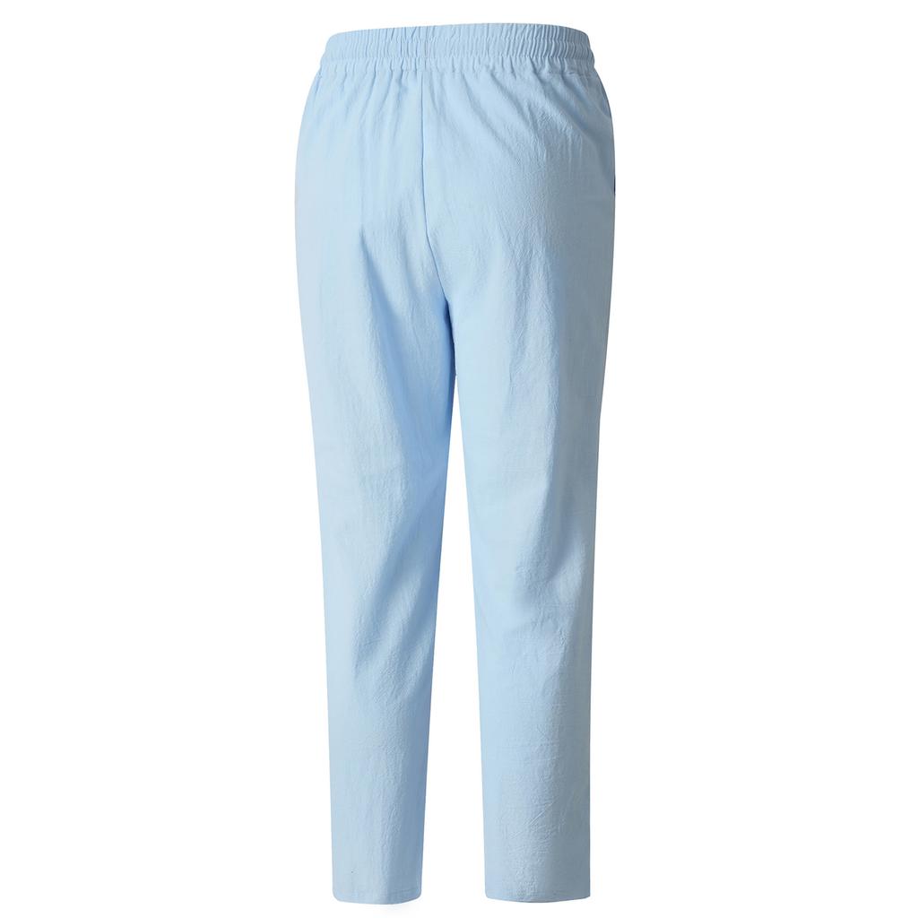 Men's Casual Cotton Linen Pants Breathable for Spring and Fall