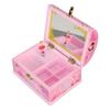 Musical Jewelry Box Large Space Mirror Design Music Jewelry Organizer with Handle for Kids Necklace