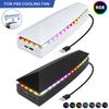 White Upper Cooling Fan Base Game Cooler Stand Bracket with RGB Atmosphere Colorful Lighting LED for PS5 Console with Dust Cover