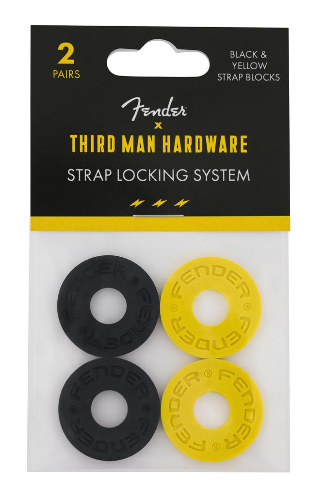 Blocks Third Man Records 2 x Black and 2 x Yellow Fender Fender/Strap [Strap Blocks]