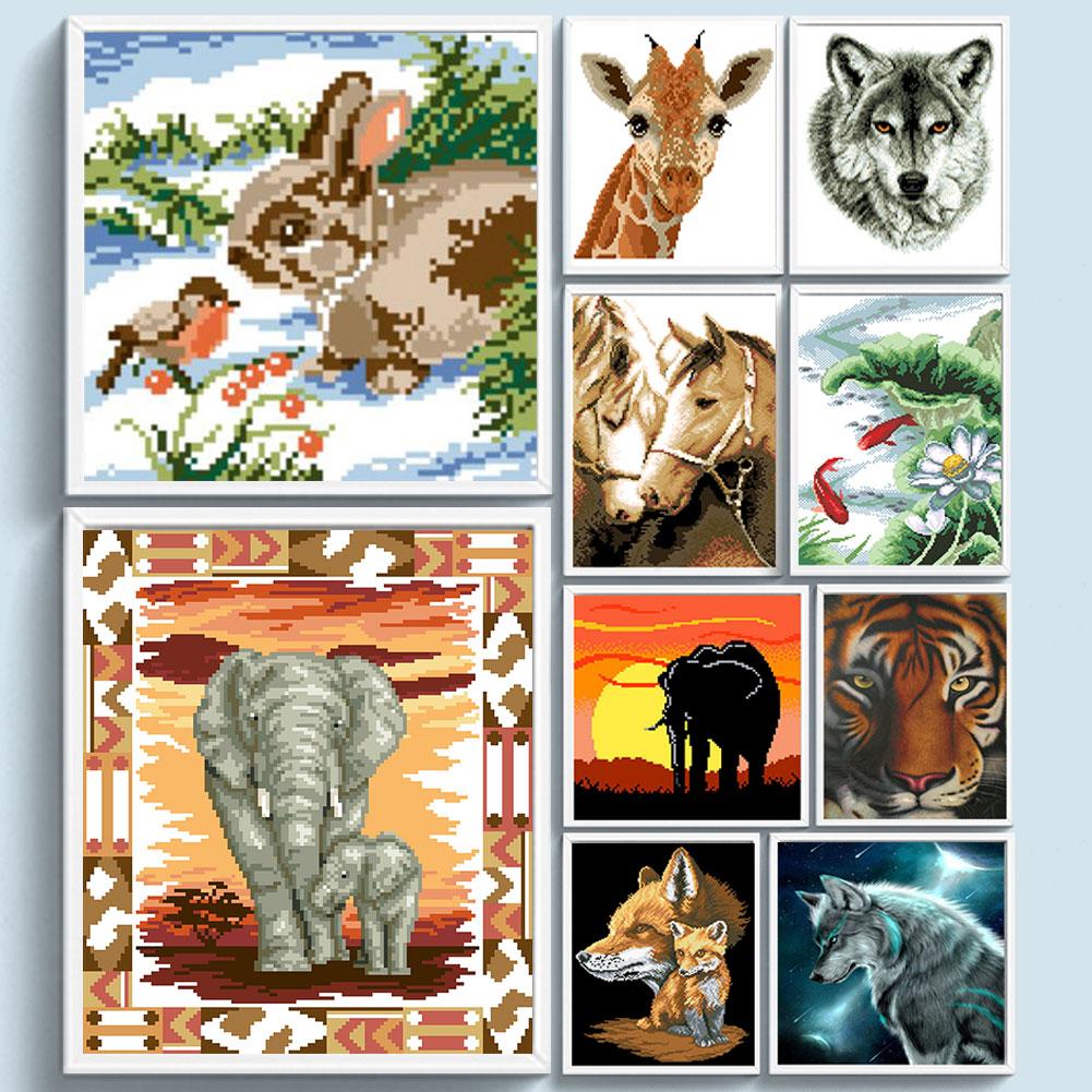 Partial Embroidery Bead Animal 9CT DIY Cross Stitch Kit for Living Room Bedroom