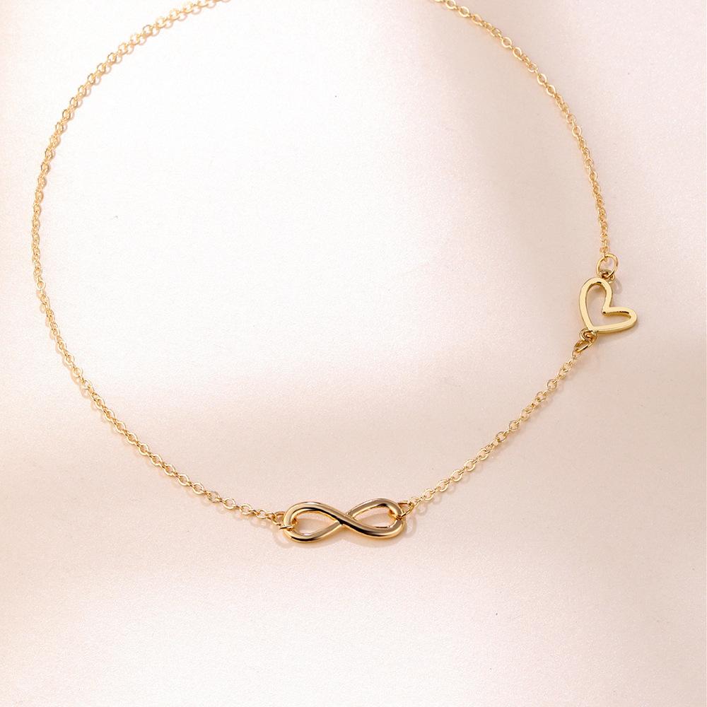 Unique Lock Stylish Chain Necklace For Women With Beautiful Heart And Infinity Elements