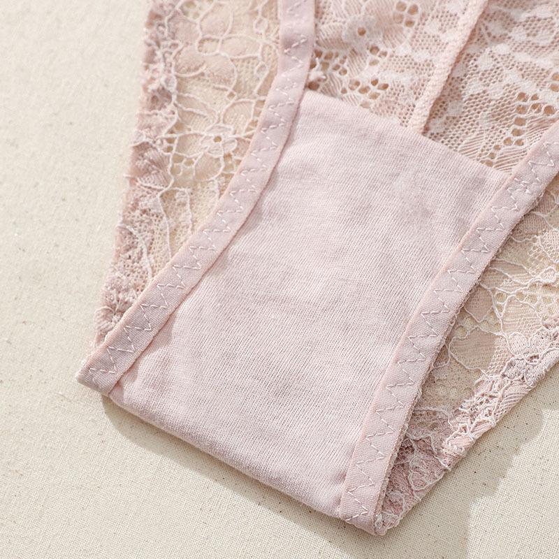 Sexy Underwear for Women Lace V-shaped Underwear Ultra-thin Breathable Women Briefs Low-waist Solid Color Women Underwear Plus Size Women Underwear