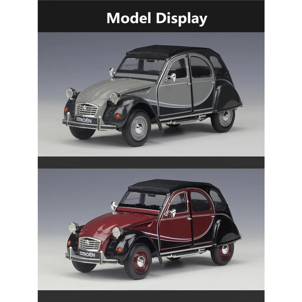Welly 1/24 Citroen 2CV 6 Charleston Alloy Classic Vintage Car Model Diecast Metal Toy Classic Car Model Collection Gift
