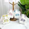 Stuffed Rabbit Doll Keyring Princess Pearl Dress Drooping Ear Rabbit Pendant  Backpack Decor