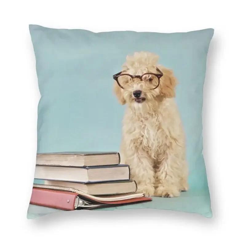 Pink Convertible Pillowcase White Poodle Home Decor Dog Lover Sofa Cushion Cover Living Room  Bedroom