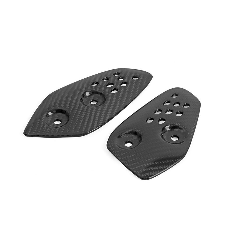 Real Carbon Fiber Motorcycle Heel Guard Rearset Plate Foot Peg Protector Overlay Gloss For Yamaha FZ-07 MT-07 MT07 2013 - 2022