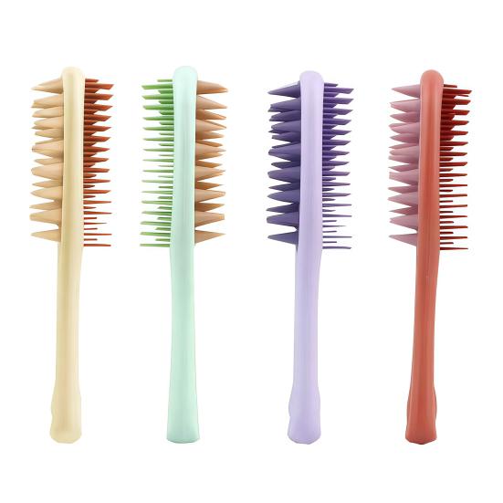 Double-sided Shampoo Brush Long Handle Scalp Massager Comb Men Women 2-in-1 Hair Scrubber Fine Wide Teeth Detangling Brush