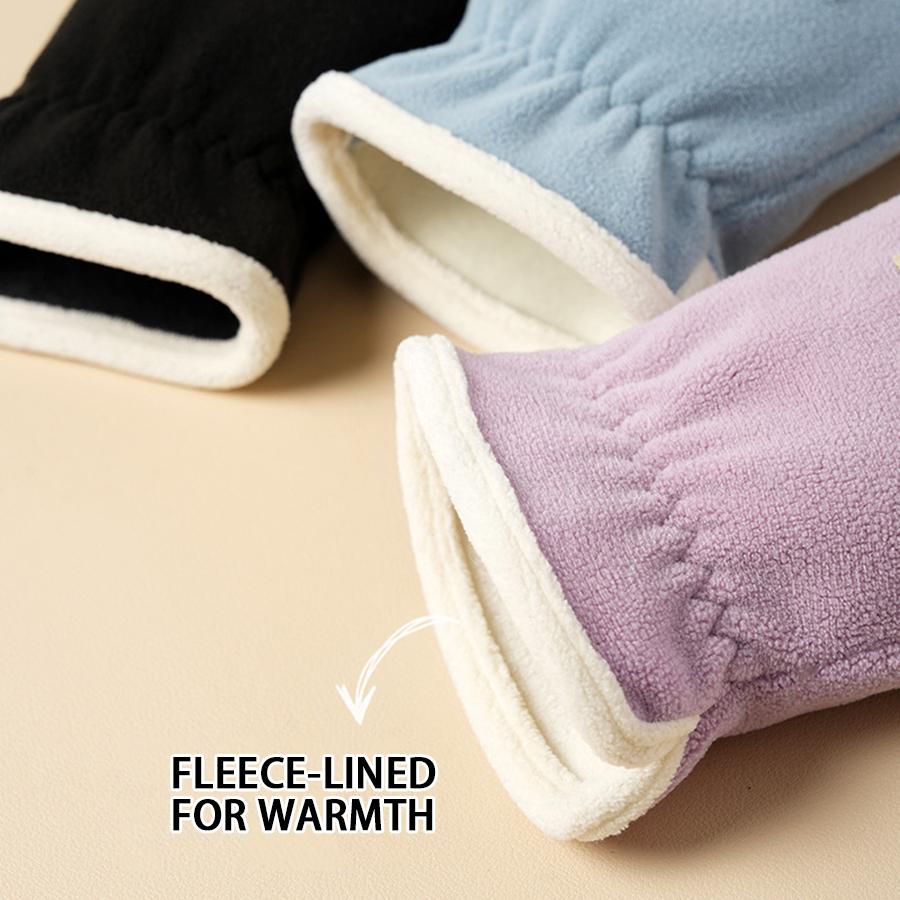 Riding Windproof Gloves for Women In Autumn and Winter, Warm Gloves with Touch Screen and Velvet Insulation for Outdoor Hiking,