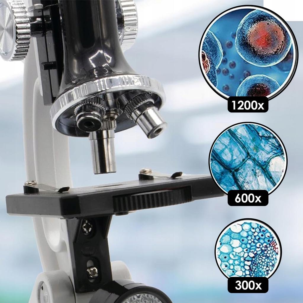 [PACZB] Educational microscope for children, suitcase, magnification 300x-1200x, set of 28 pieces, Z3309