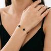 Elegant Black Four-Leaf Clover Bracelet: Exquisite Double-Sided Enamel Design Jewelry