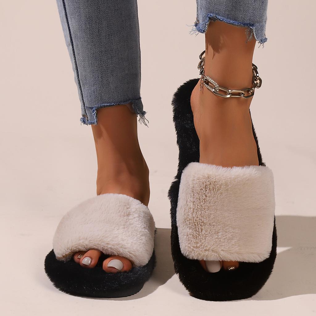 Women's Autumn and Winter Velvet Warm Indoor Slippers and Home Shoes
