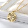 K gold-plated stainless steel simple sun and moon portrait necklace women's daily wear