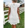 Ladies' Fashionable Solid Color Round Neck Loose Sleeveless Lace Dress