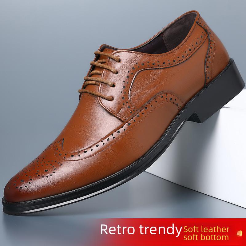 Herren Formelle Brogue Lederschuhe - Britischer Stil, Büro & Freizeit, Große Größen verfügbar