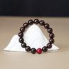 Natural Indian Rosewood Prayer Bead Bracelet with Purple Gold Sand - High Density, Fashionable & Simple Design