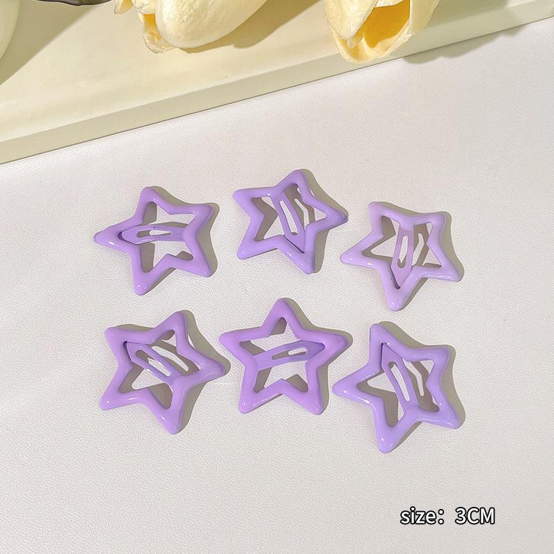 Y2K Dopamine Color Pentagram Small Hair Clip for Women & Kids - Cute Bangs & Side Hair Accessory